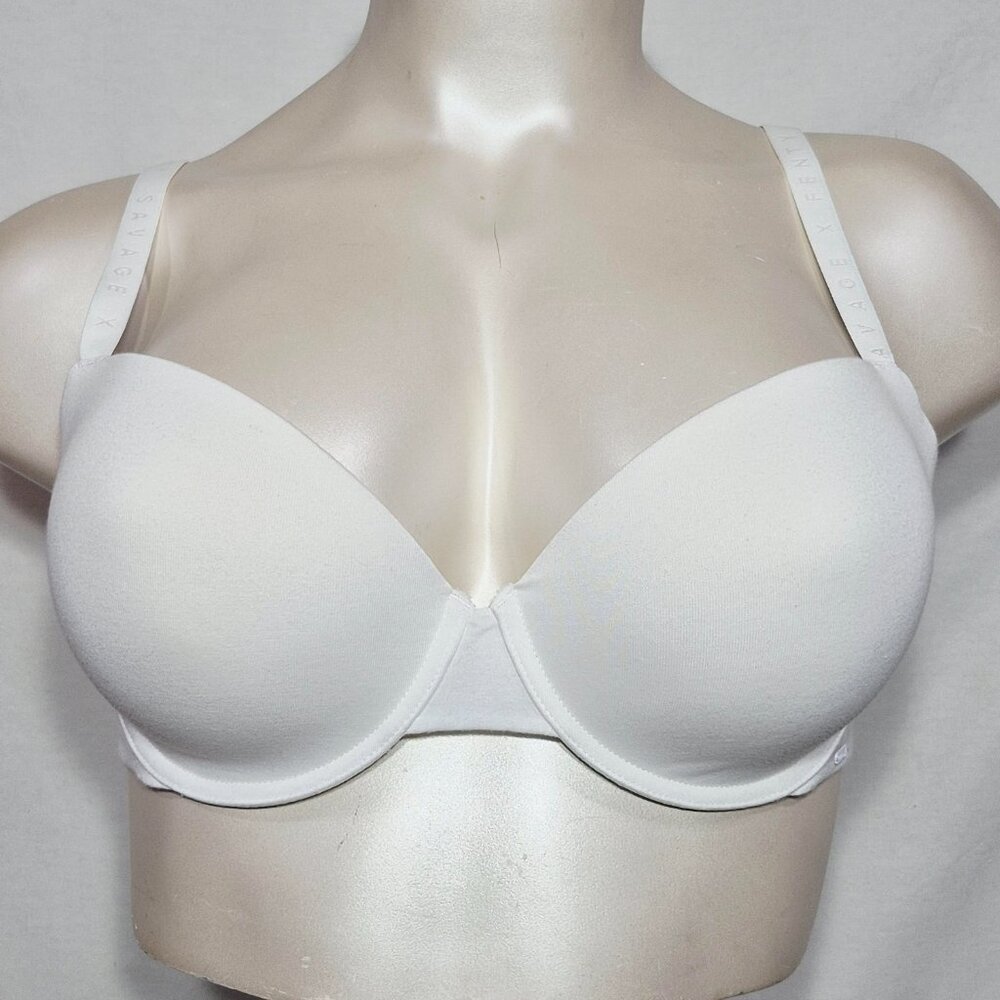 40DD‎ Savage X Fenty 93% Cotton Padded Underwire Bra White NWT